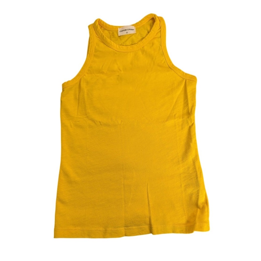 COTTON CITIZEN Yellow Tokyo Tank Top Size S‎ Sleeveless Basic Essential